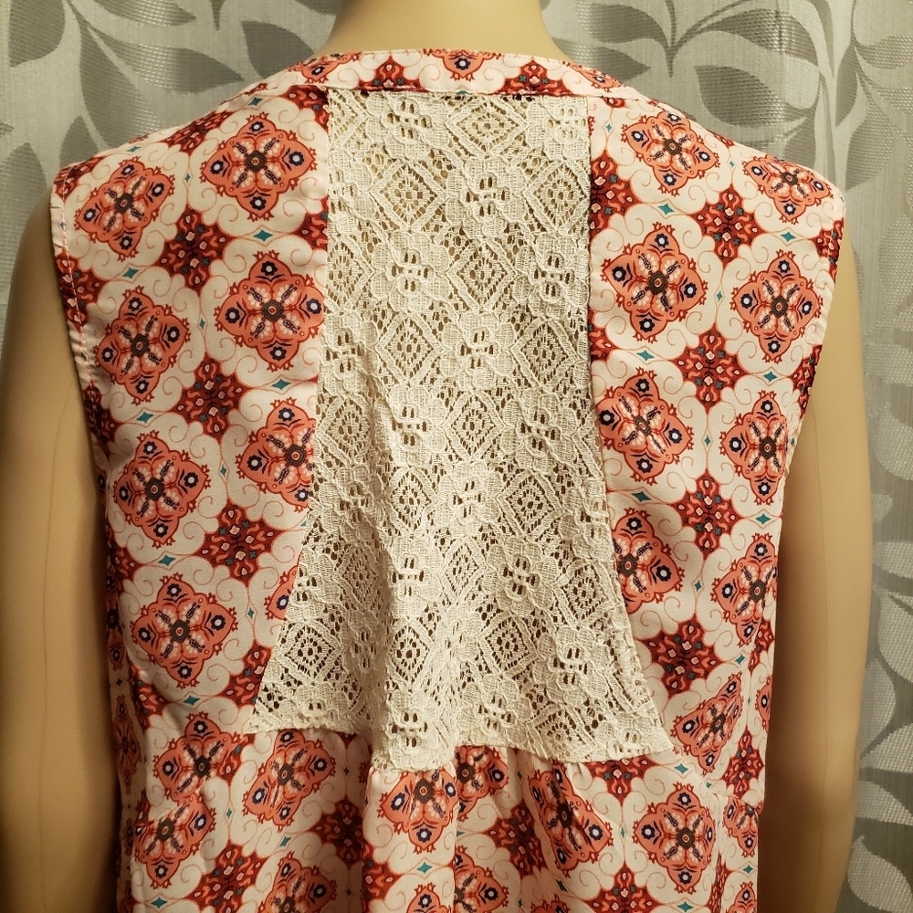 Boho Sleeveless Blouse Size L - Picture 6 of 11